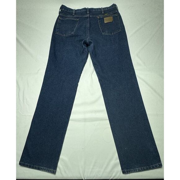 Wrangler 936DBD Men's Regular Fit Straight Leg Western Blue Jeans - Size 33x33 - Picture 2 of 6
